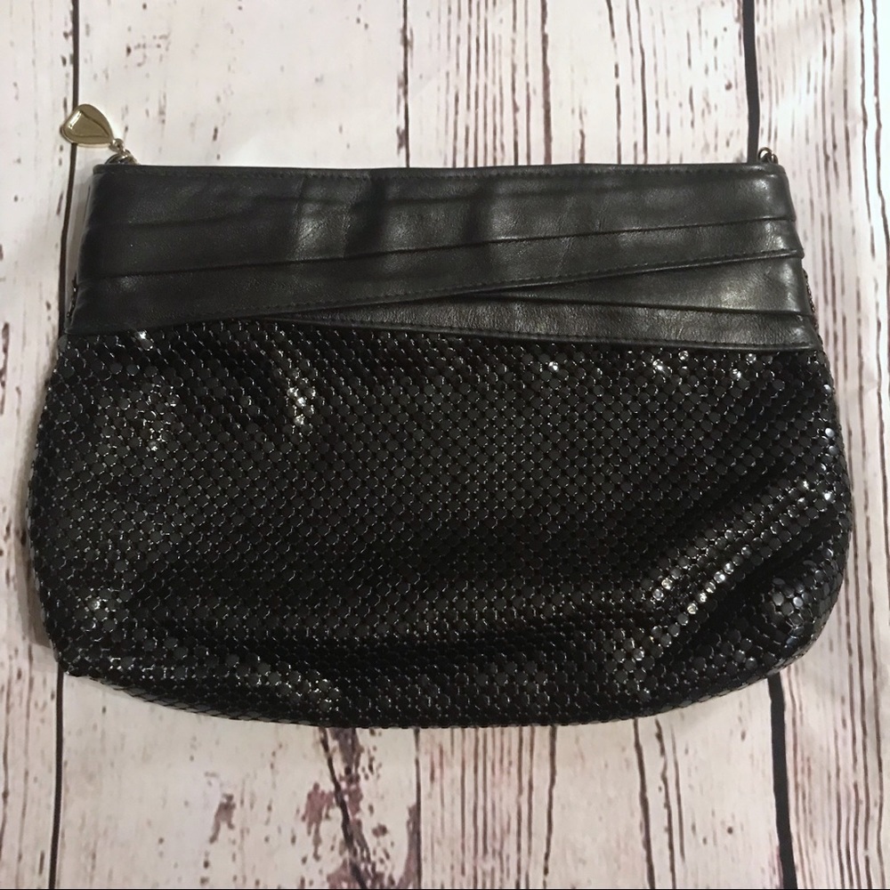 Vintage Whiting and Davis Metal Mesh Clutch Black